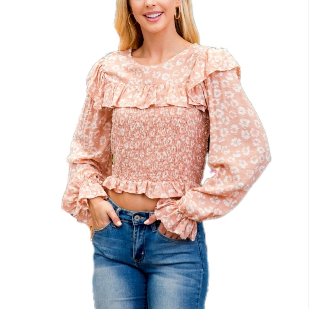 Chic Cropped Leopard Print Top Womens Small